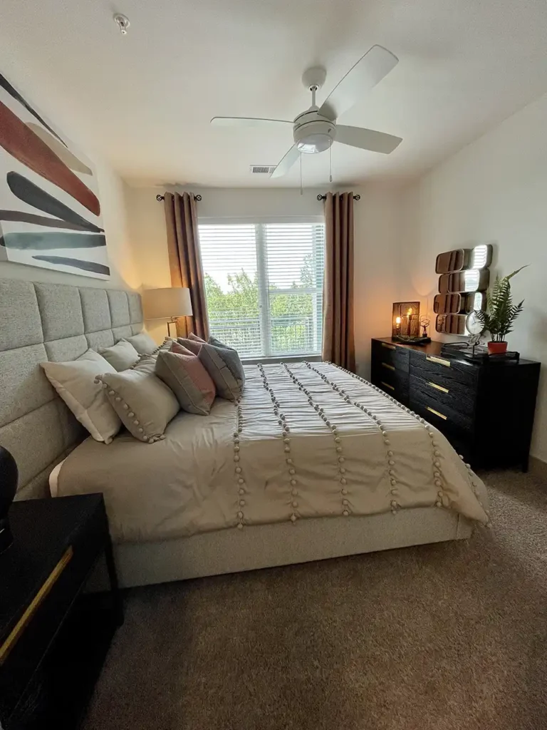 master bedroom apartment staging in Winston Salem NC