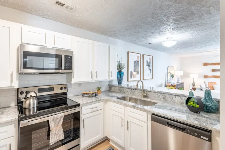 apartment kitchen staging in Fayetteville